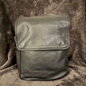 Black Leather Men's Backpack